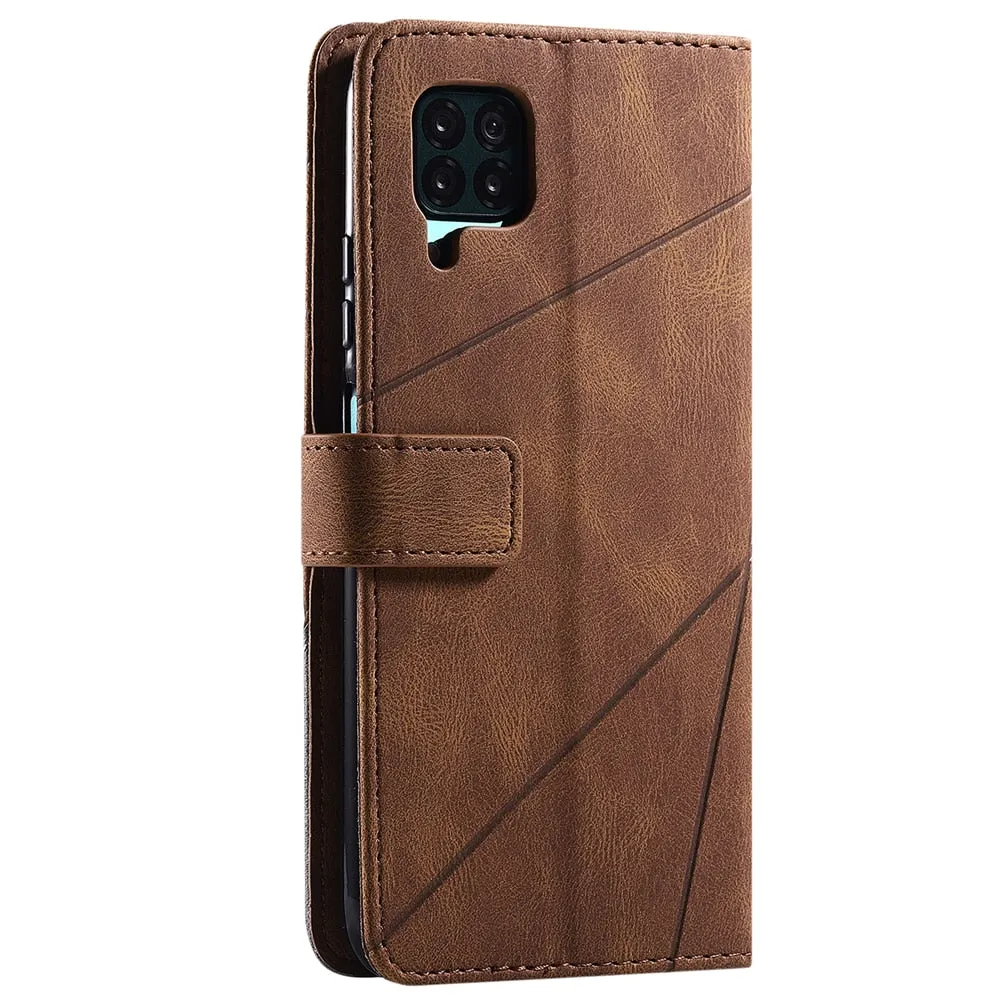 Anymob Huawei Case Black Leather flip Cover Wallet Phone Bag Shell