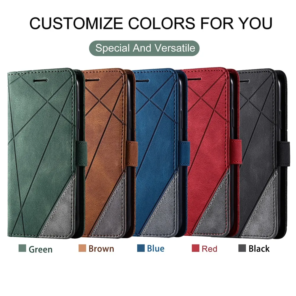 Anymob Huawei Case Black Leather flip Cover Wallet Phone Bag Shell