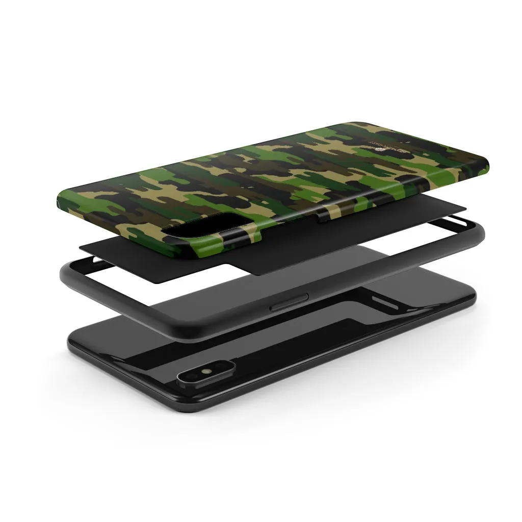 Classic Green Camo iPhone Case, Camouflage Case Mate Tough Samsung Galaxy Phone Cases