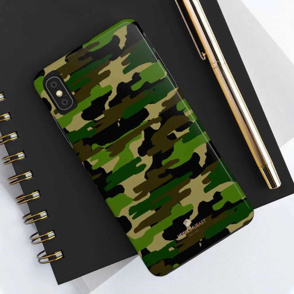 Classic Green Camo iPhone Case, Camouflage Case Mate Tough Samsung Galaxy Phone Cases