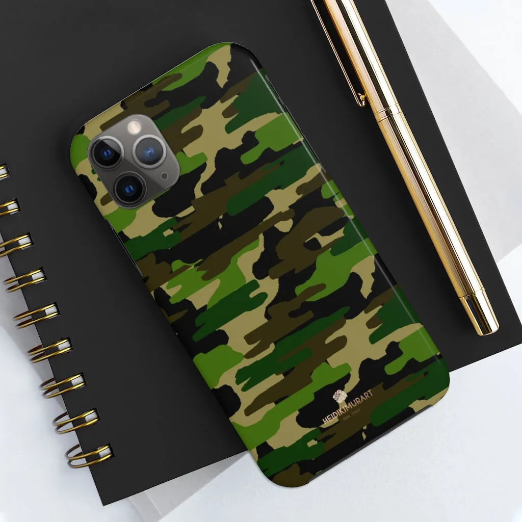 Classic Green Camo iPhone Case, Camouflage Case Mate Tough Samsung Galaxy Phone Cases