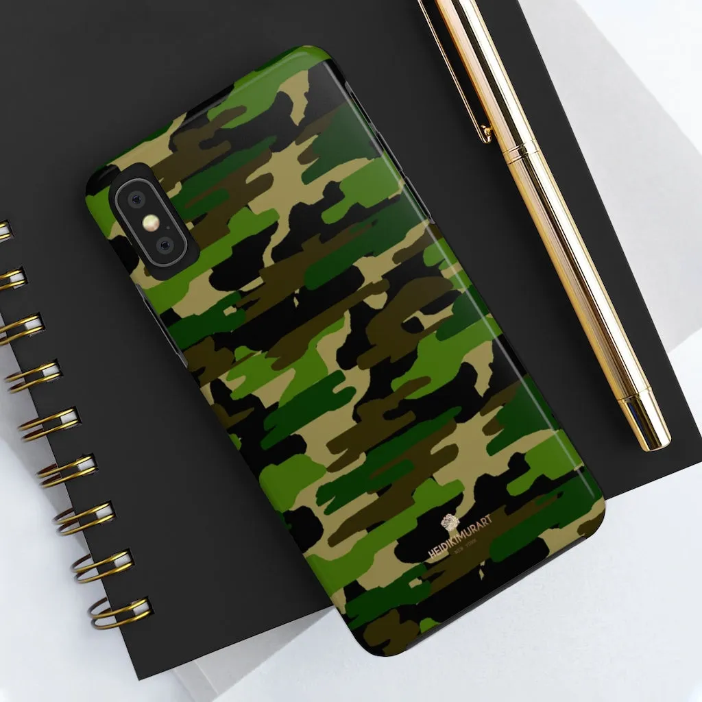 Classic Green Camo iPhone Case, Camouflage Case Mate Tough Samsung Galaxy Phone Cases