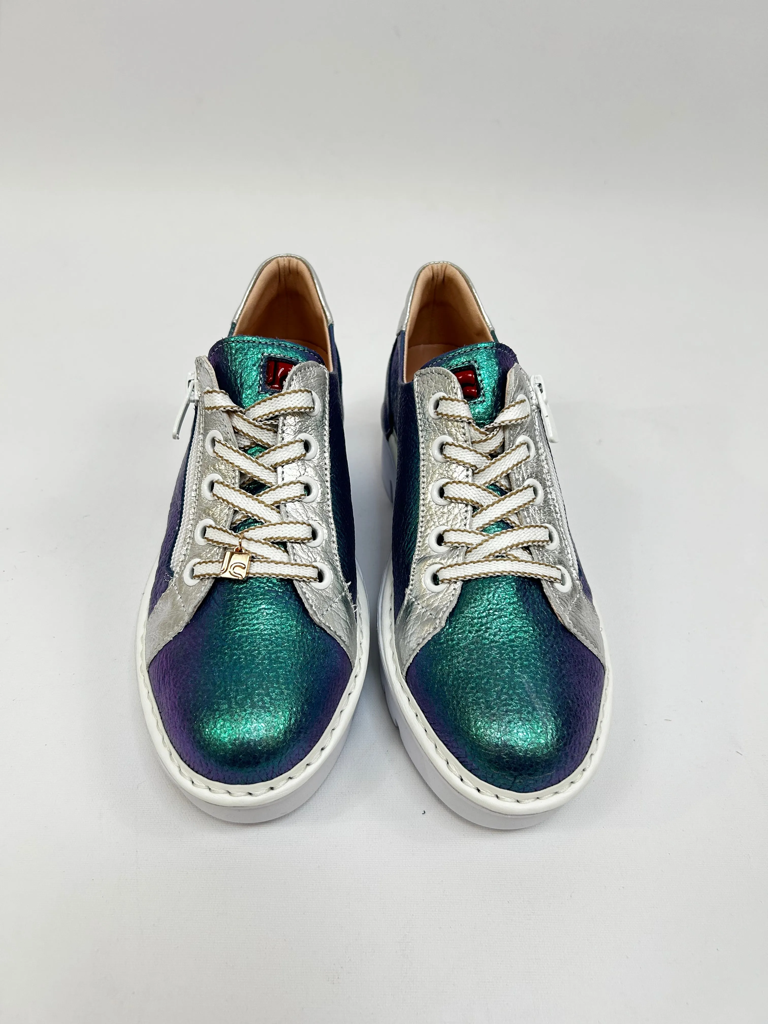 JOSE SAENZ Green & Purple Iridescent Trainers