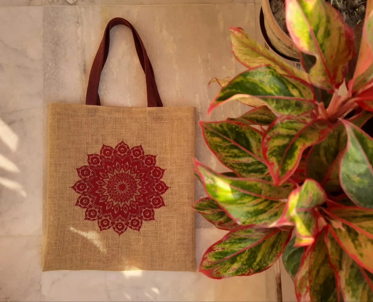 Jute Mandala Shoulder Bag