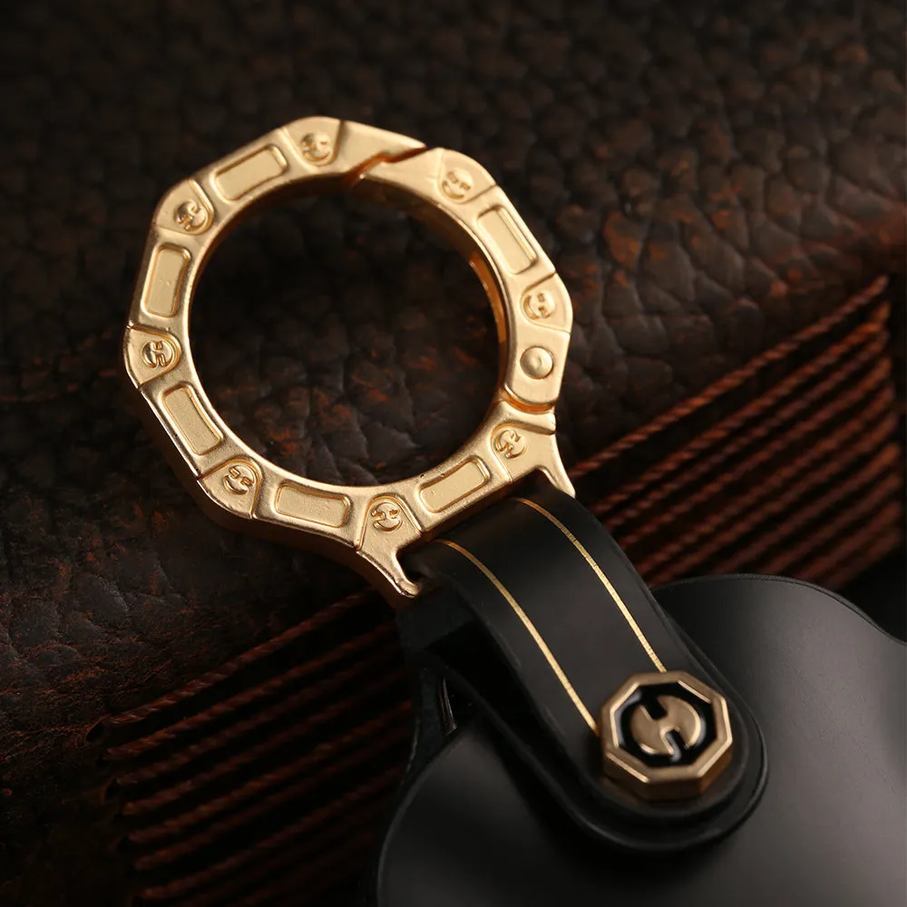 Keycare Italian leather key cover fit for Audi Q5, A5, A8, Q7, A4, A6 3 button smart key (ITL47)