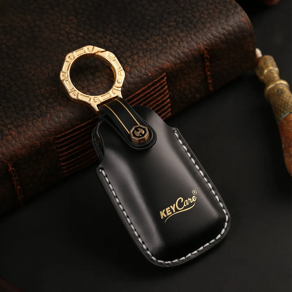 Keycare Italian leather key cover fit for Audi Q5, A5, A8, Q7, A4, A6 3 button smart key (ITL47)