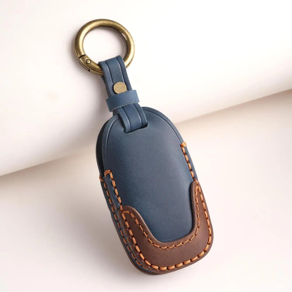 Keyzone dual leather key cover for Verna 2020 onwards 4 button smart key (KDL60)
