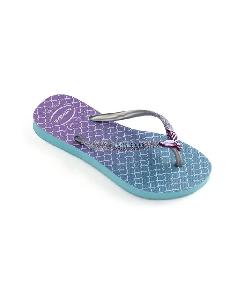 kids slim glitter mermaid sandal blue