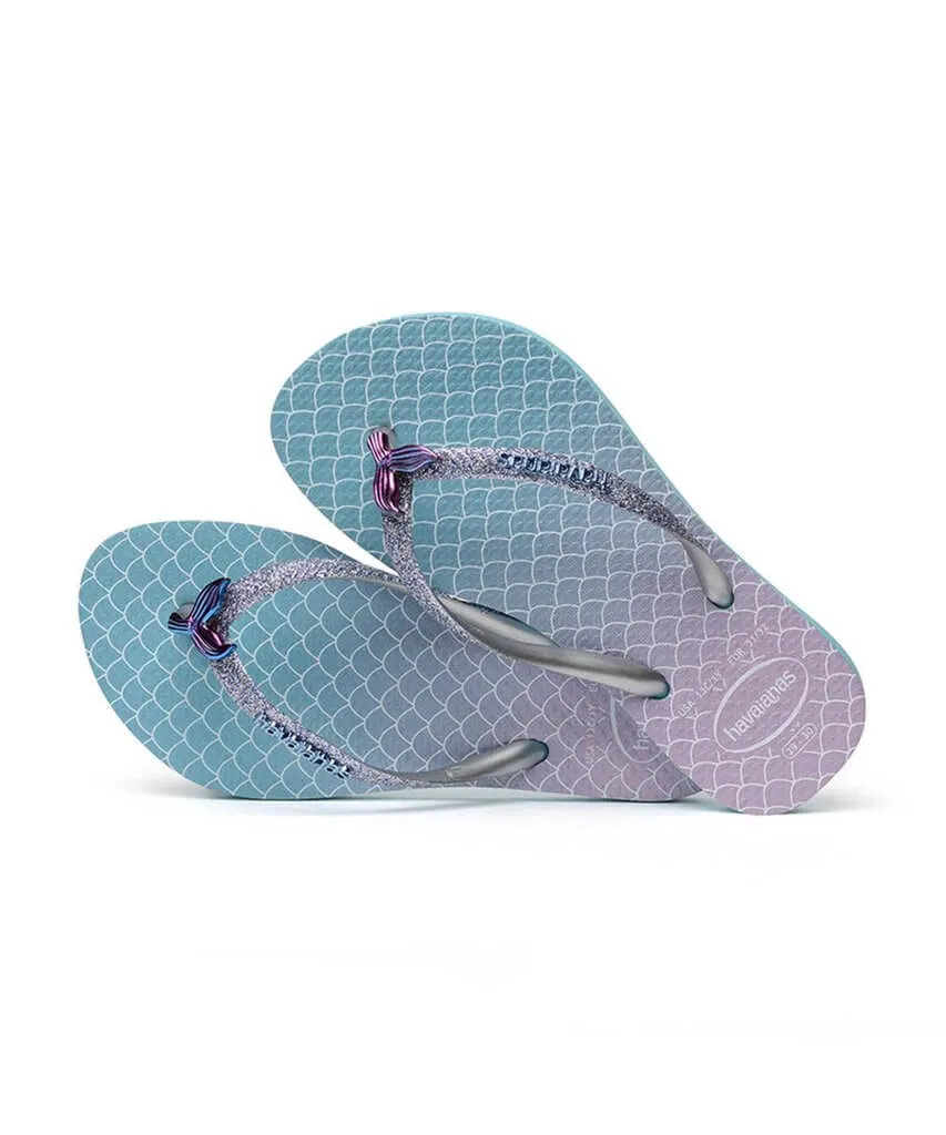 kids slim glitter mermaid sandal blue