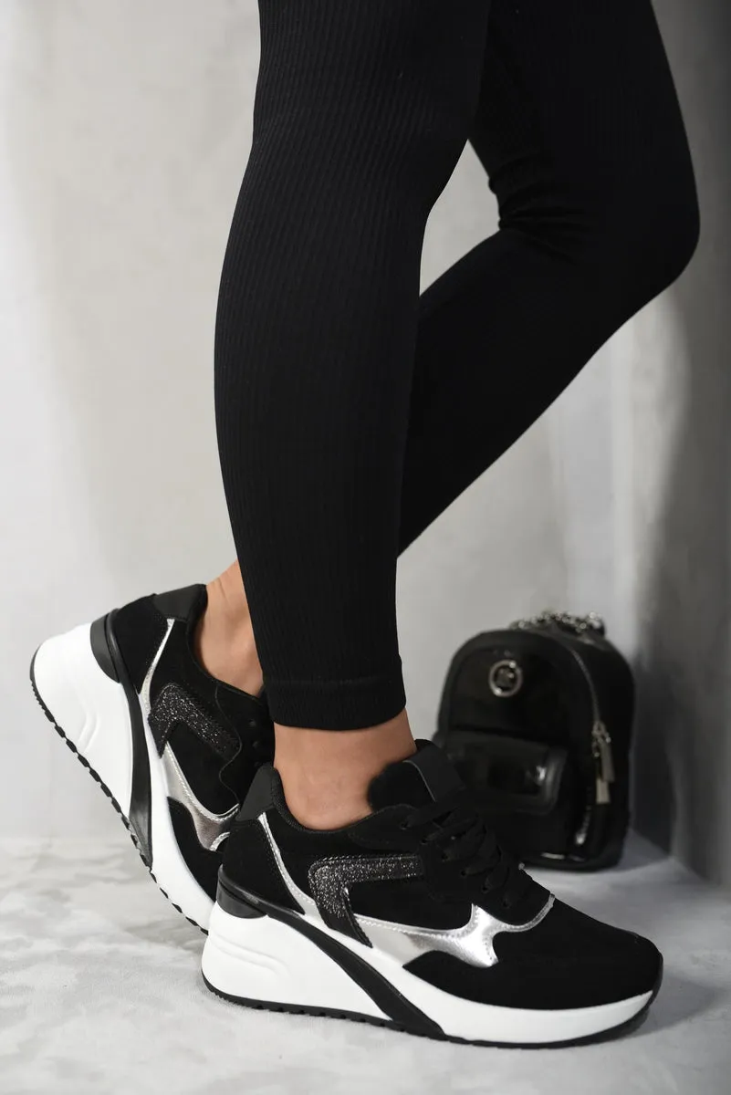 Lace Up Wedge - Glitter Detail & Comfy Style