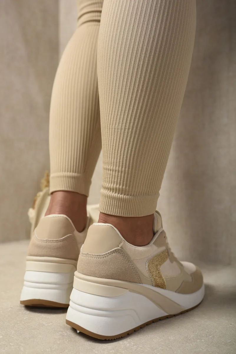 Lace Up Wedge - Glitter Detail & Comfy Style