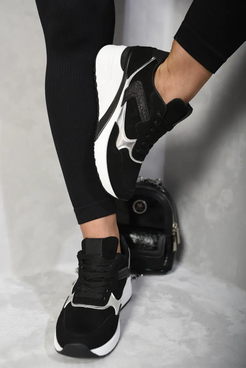 Lace Up Wedge - Glitter Detail & Comfy Style