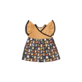 Patterned Surplice Dress | Kitties