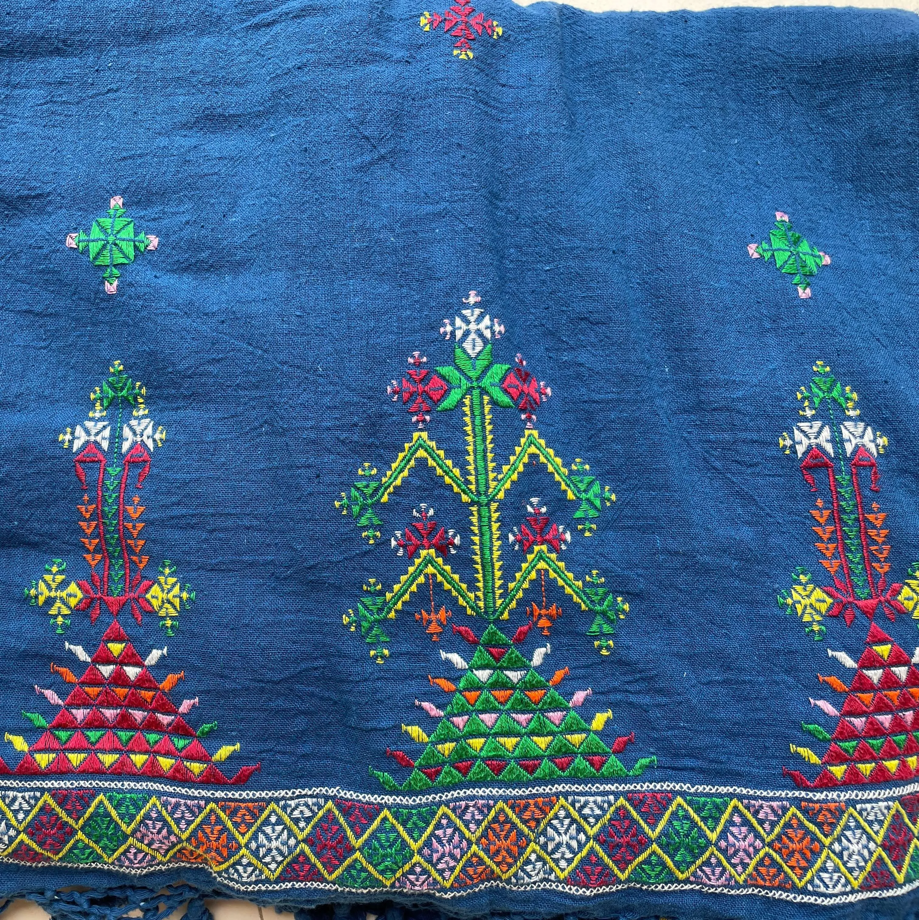 Pre book -Soof Embroidery Kala cotton saree in indigo