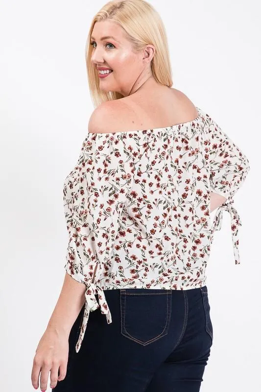 Pre-Order Small Flowers Off-Shoulder Top