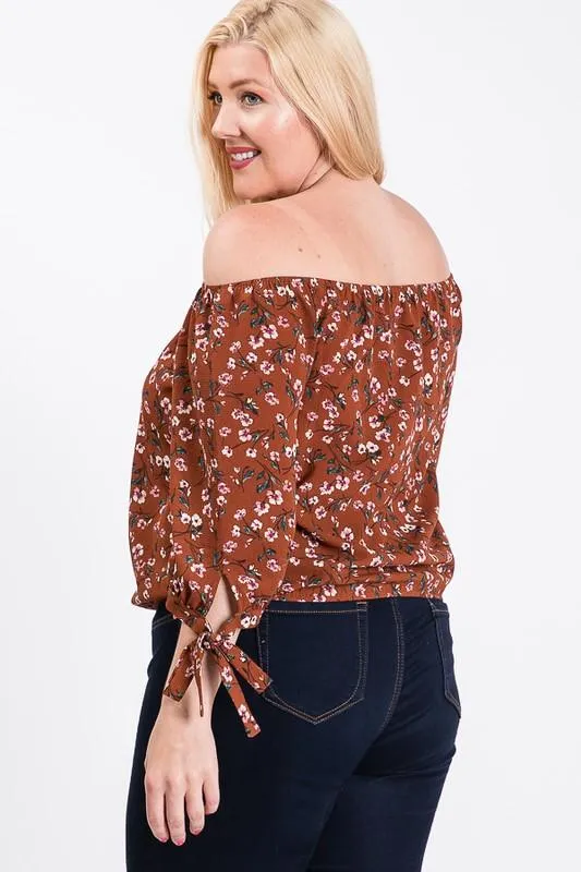 Pre-Order Small Flowers Off-Shoulder Top