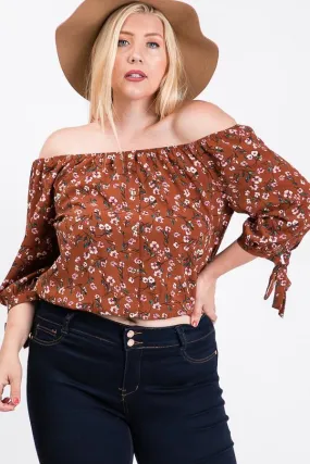 Pre-Order Small Flowers Off-Shoulder Top